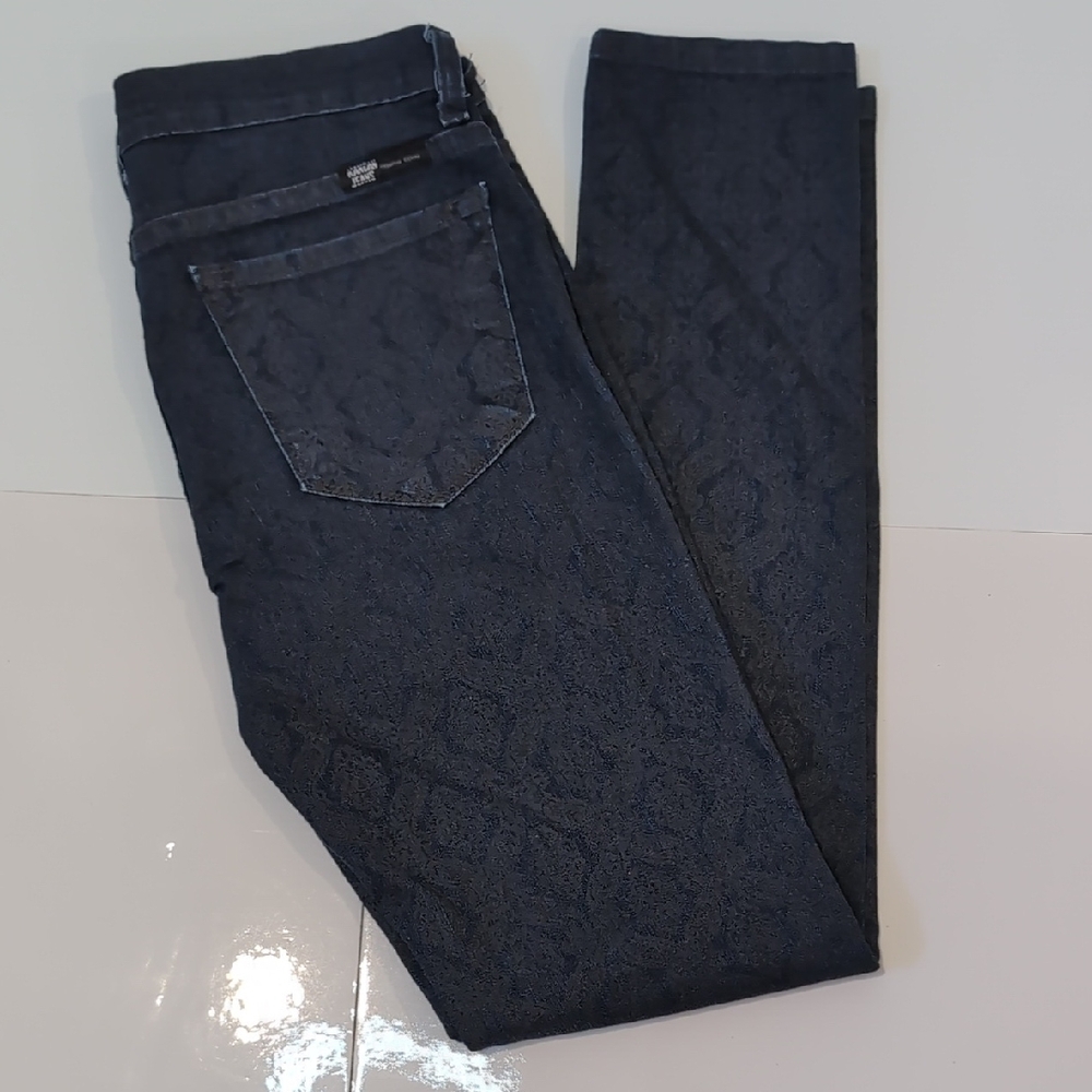 Kancan Dark Blue Patterned Skinny Jeans Size 5